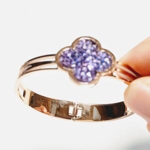 Rose gold plated stainless steel bangle